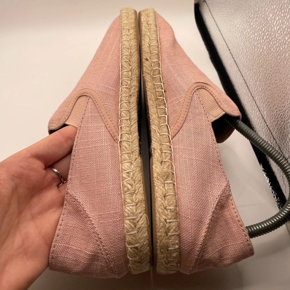 Olukai Kaula Pa’a Kapa Pink Espadrille Slip-On Shoes size 7
